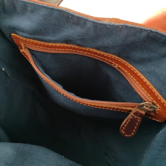 Pendleton Wyeth Trail Tote Open Top Wool & Leather Bag Southwest Aztec Print - Picture 11 of 15